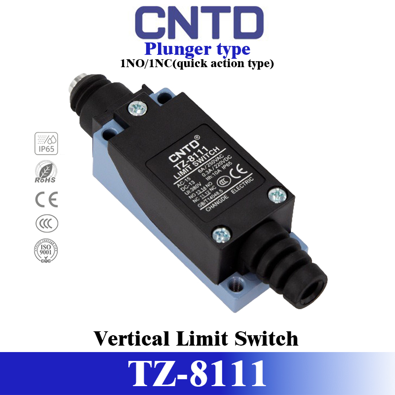 Limit Switch - CNTD TZ‑8111 Limit Switch,Top Plunger Actuator,1NO+1NC