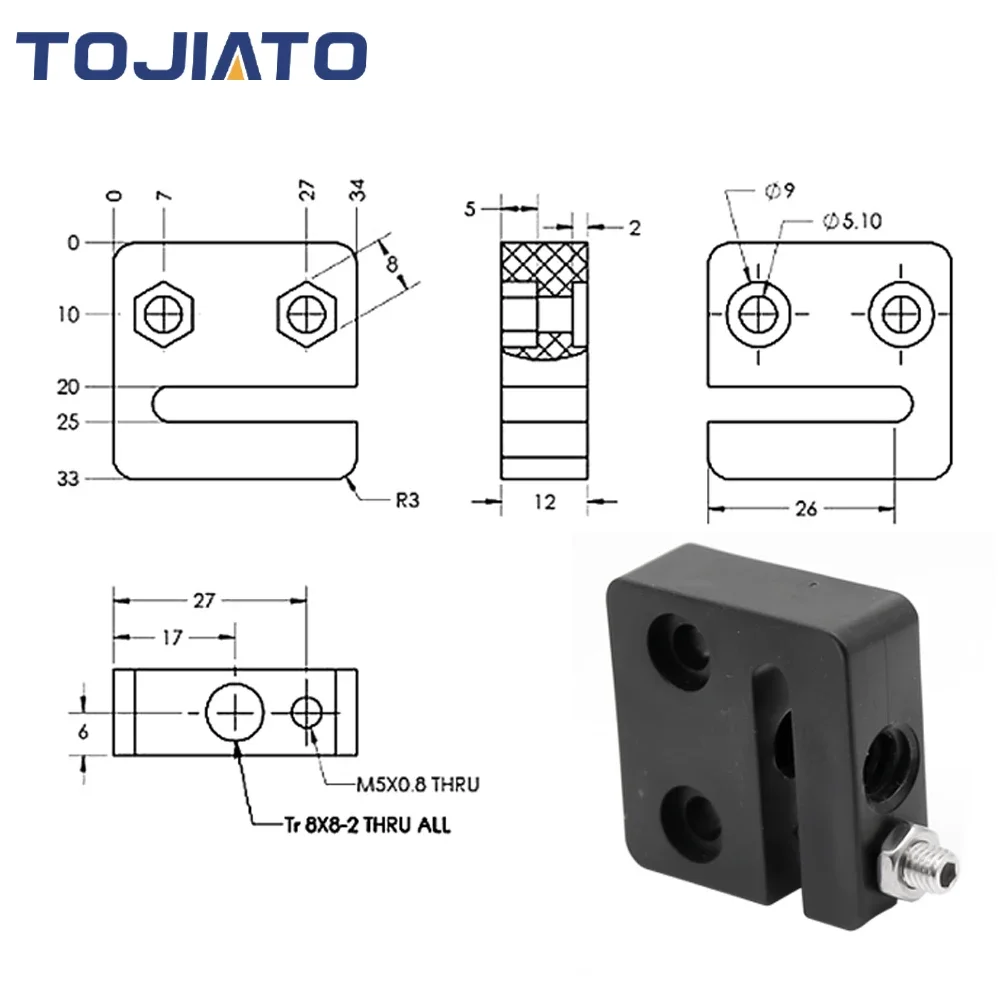 1-6pcs Anti-Backlash Nut Block - Lead Screw 8Mm review and price