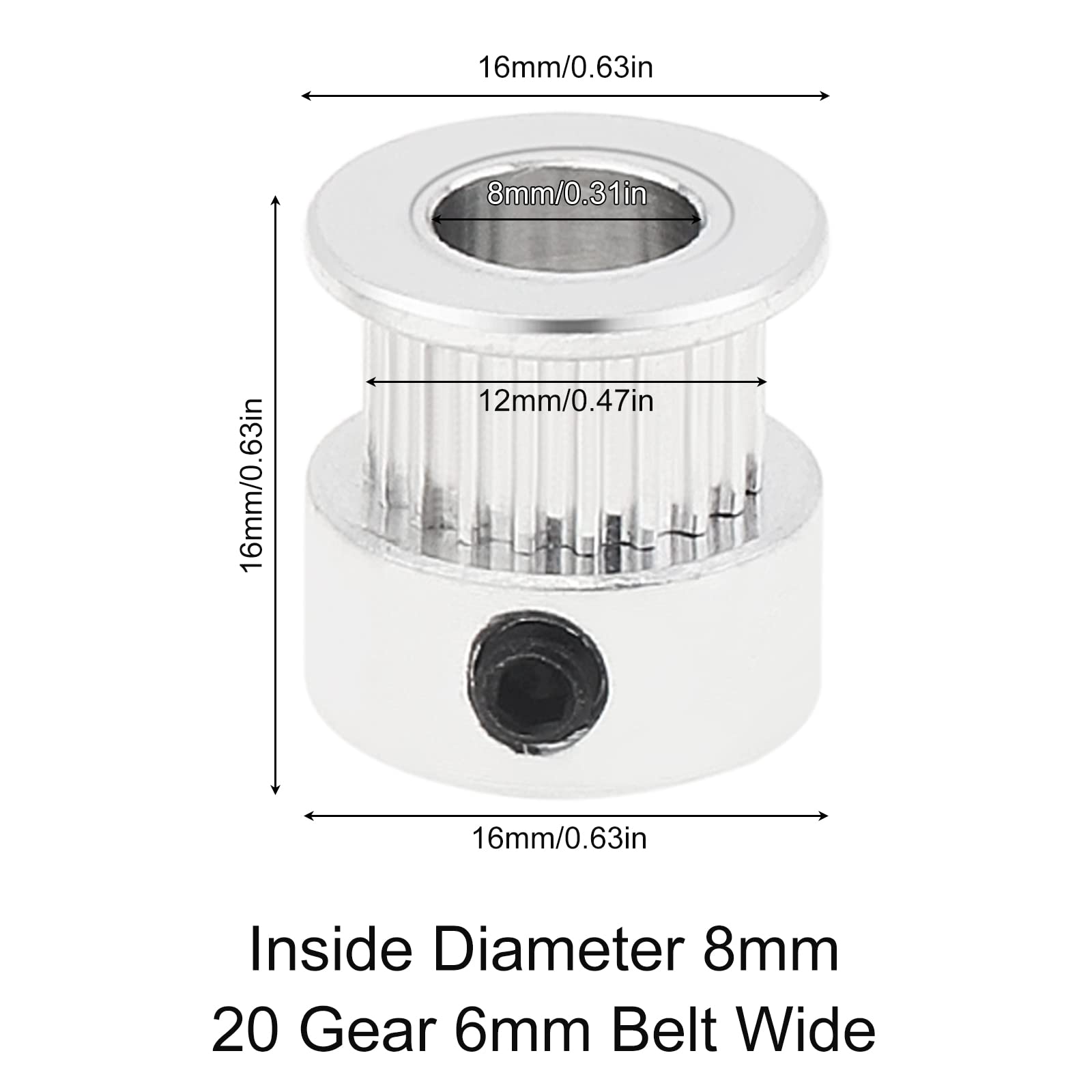 2/5 PCS GT2 Pulley 20 Teeth 5m - Gt2 Belt review and price