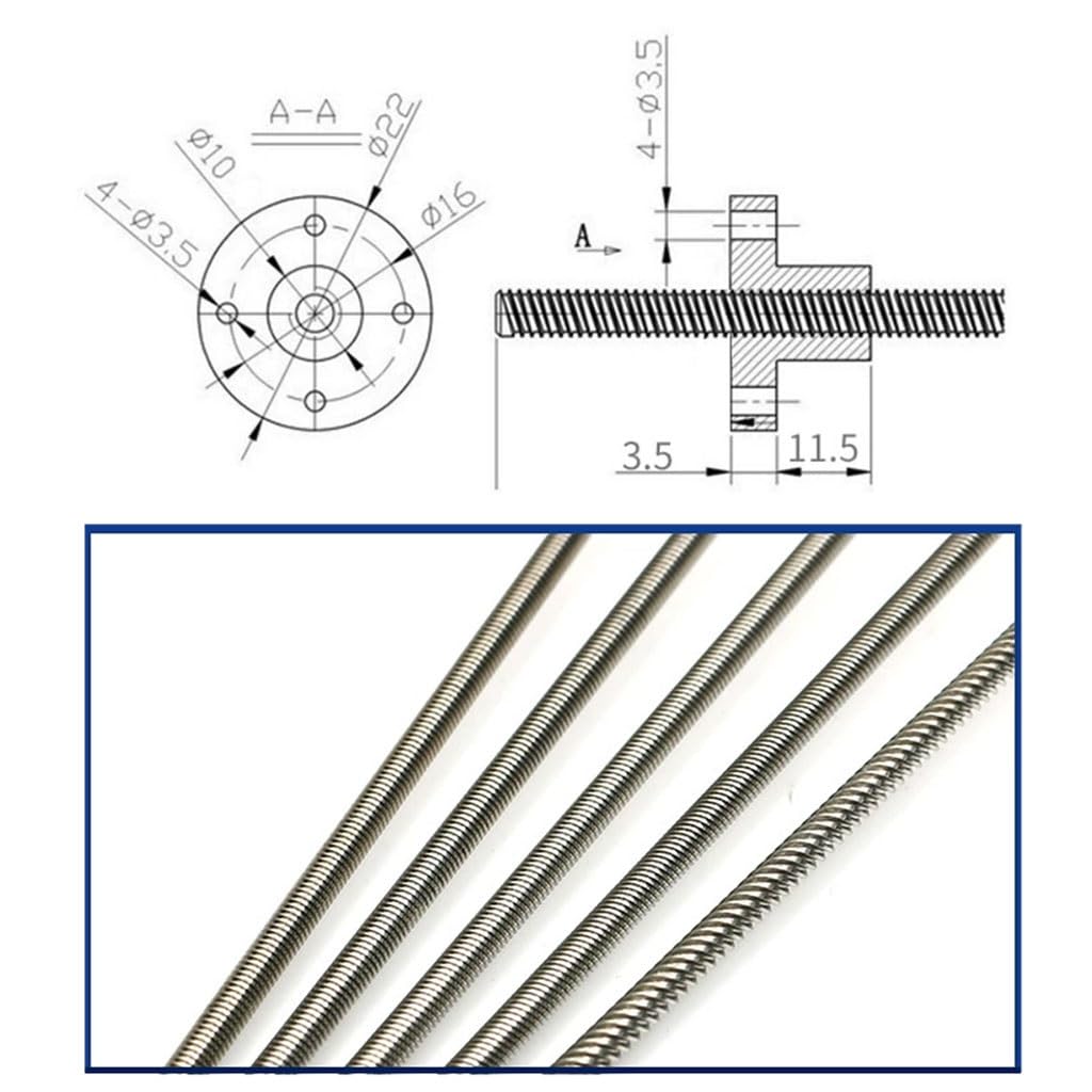 1pcs T6 lead Screw Round Flang - Lead Screw 8Mm review and price